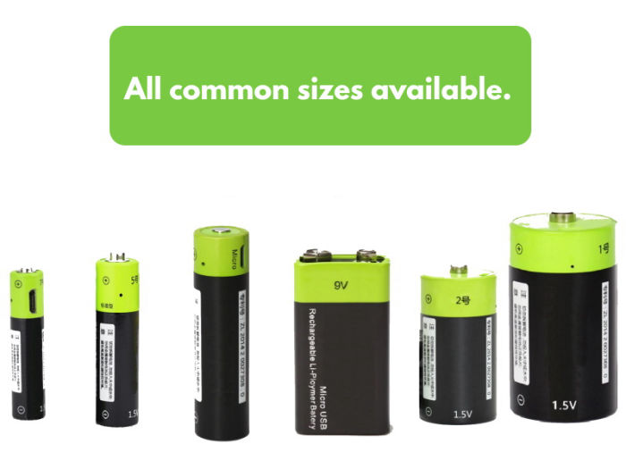 the best rechgargeable battery USB. All sizess. AA AAA 9V C D